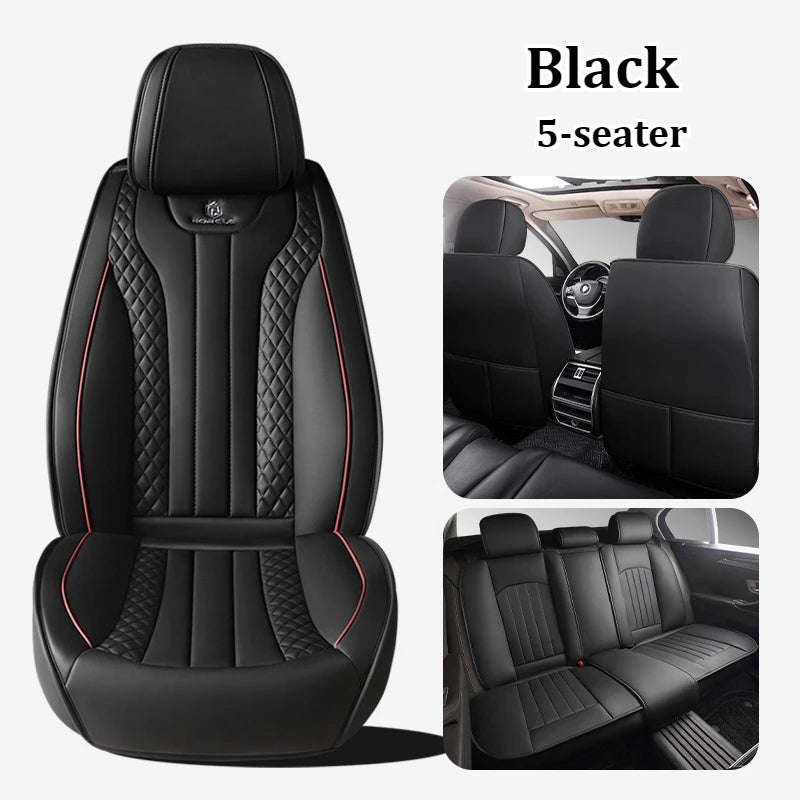 Спортивні чохли на автомобільні сидіння з 5 місцями з ПУ шкіри з 3D вишивкою