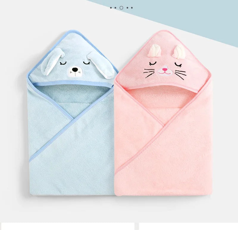 Soft Cartoon Animal Baby Hooded Towel