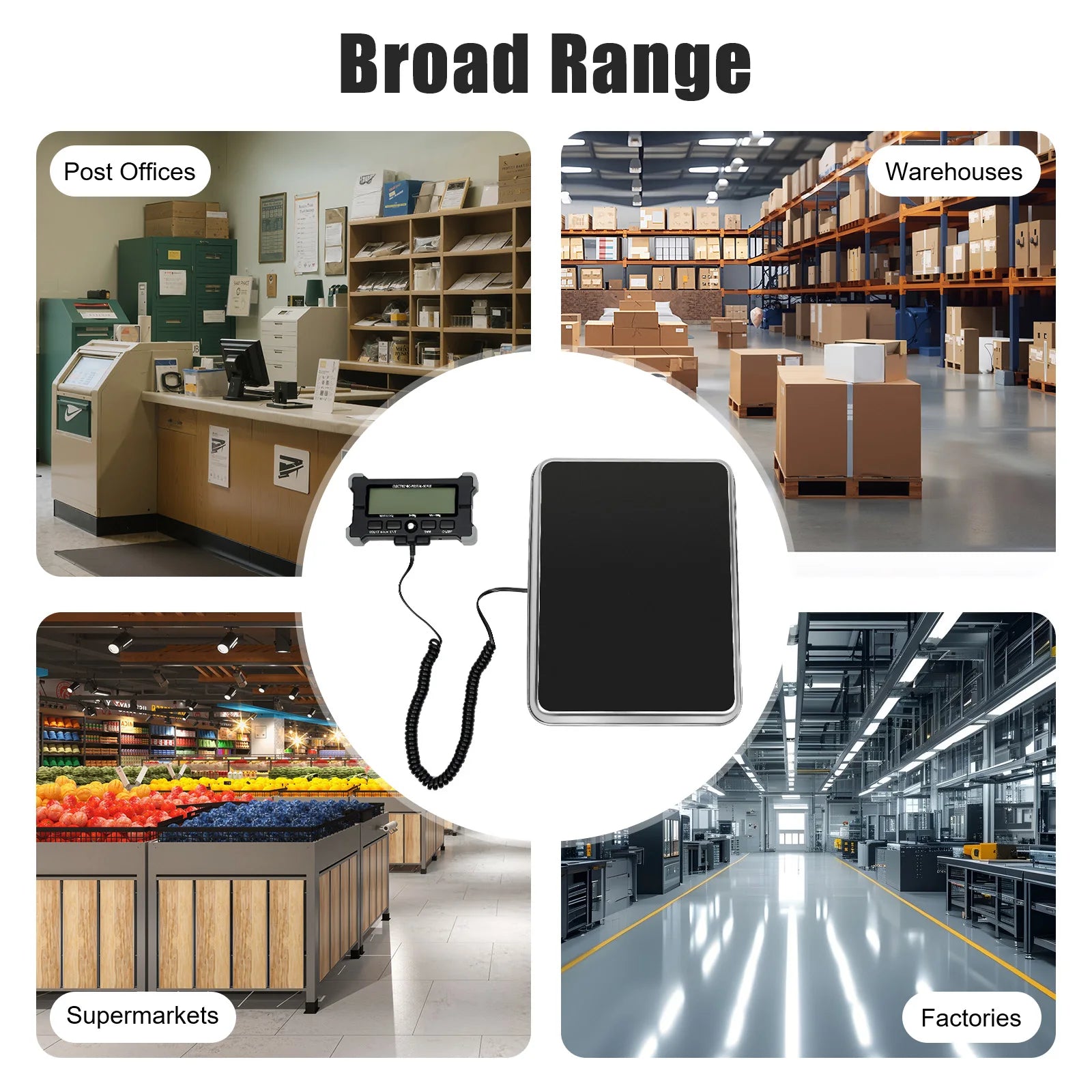 440 lb Heavy Duty Postal Package Scale with LCD Display