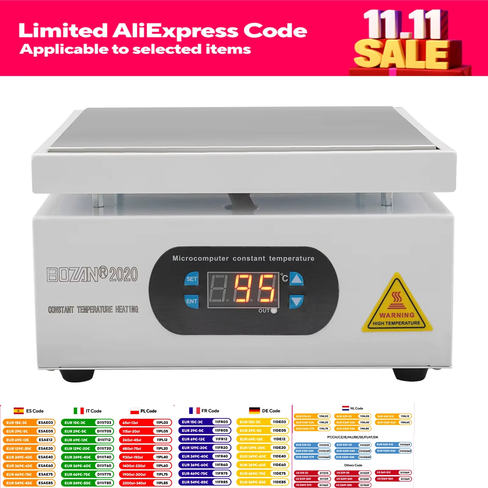 500W Microcomputer Electric Heating Plate Preheat Station