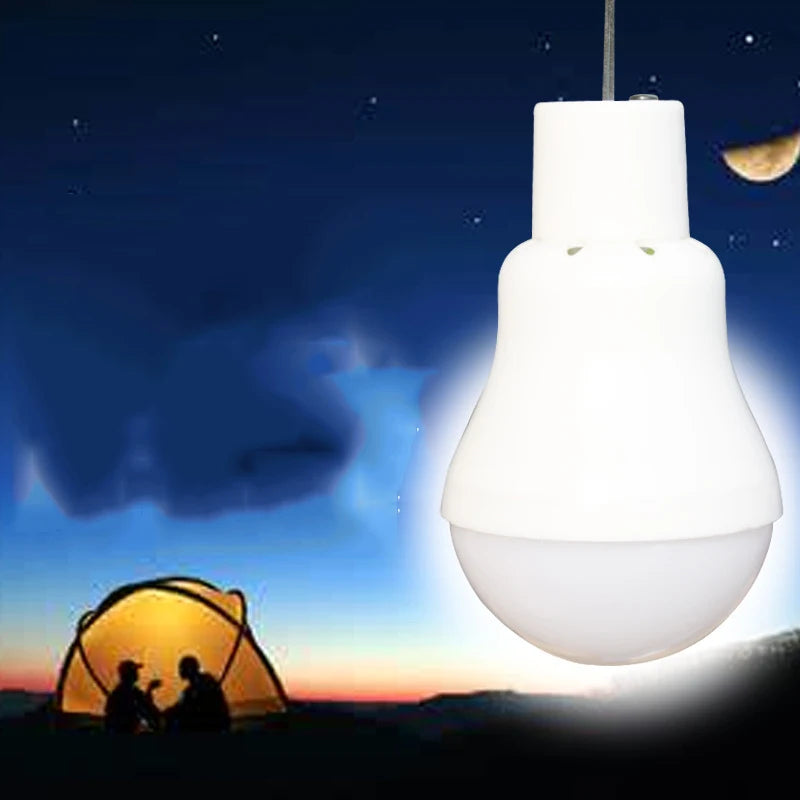 Bombilla LED recargable para colgar con panel solar