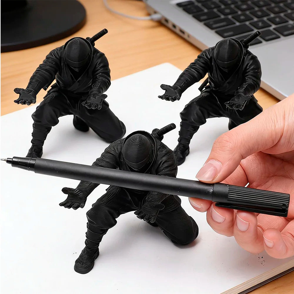 Ninja-Style 3D Printed Pen Holder, Plastic Desk Stand