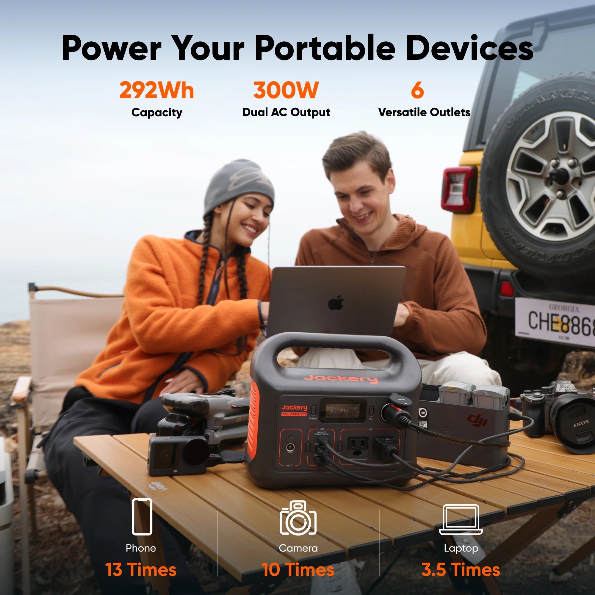 Jackery Explorer 300 Portable Power Station with 5M Cord