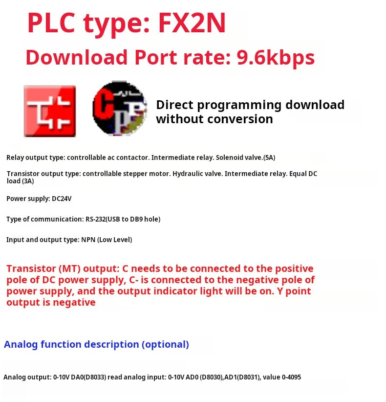 Options de carte de contrôle PLC compatible FX2N