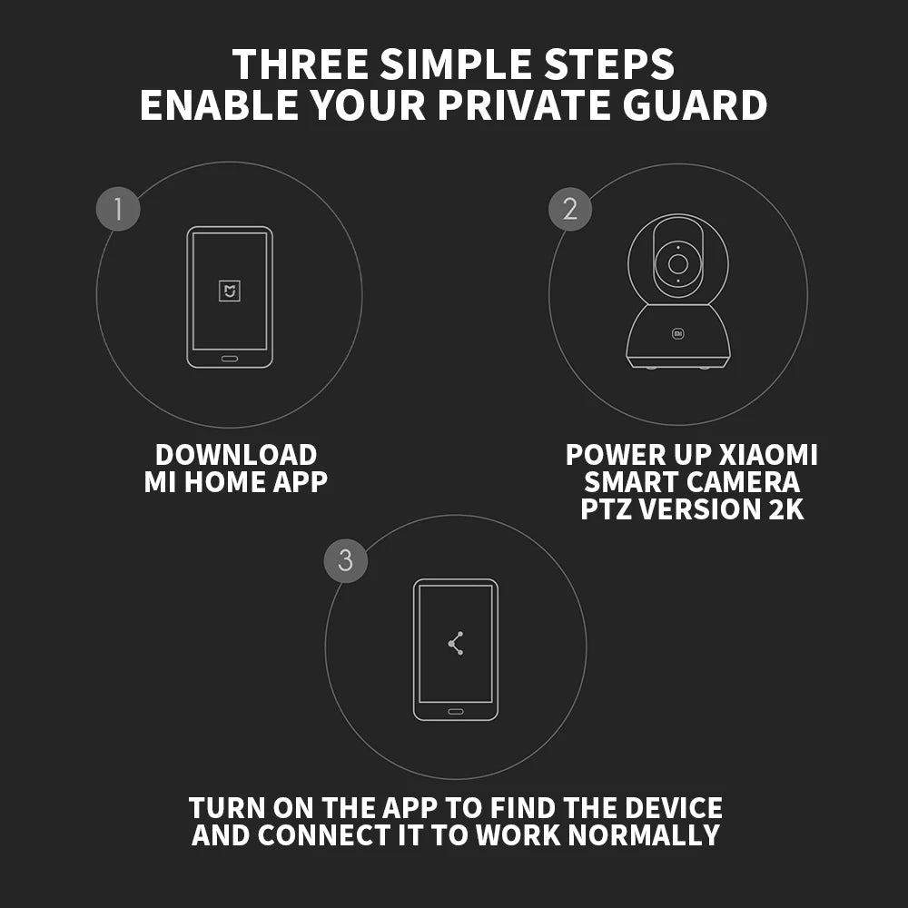 360° Smart Home Security Camera 2K PTZ 3MP Night Vision