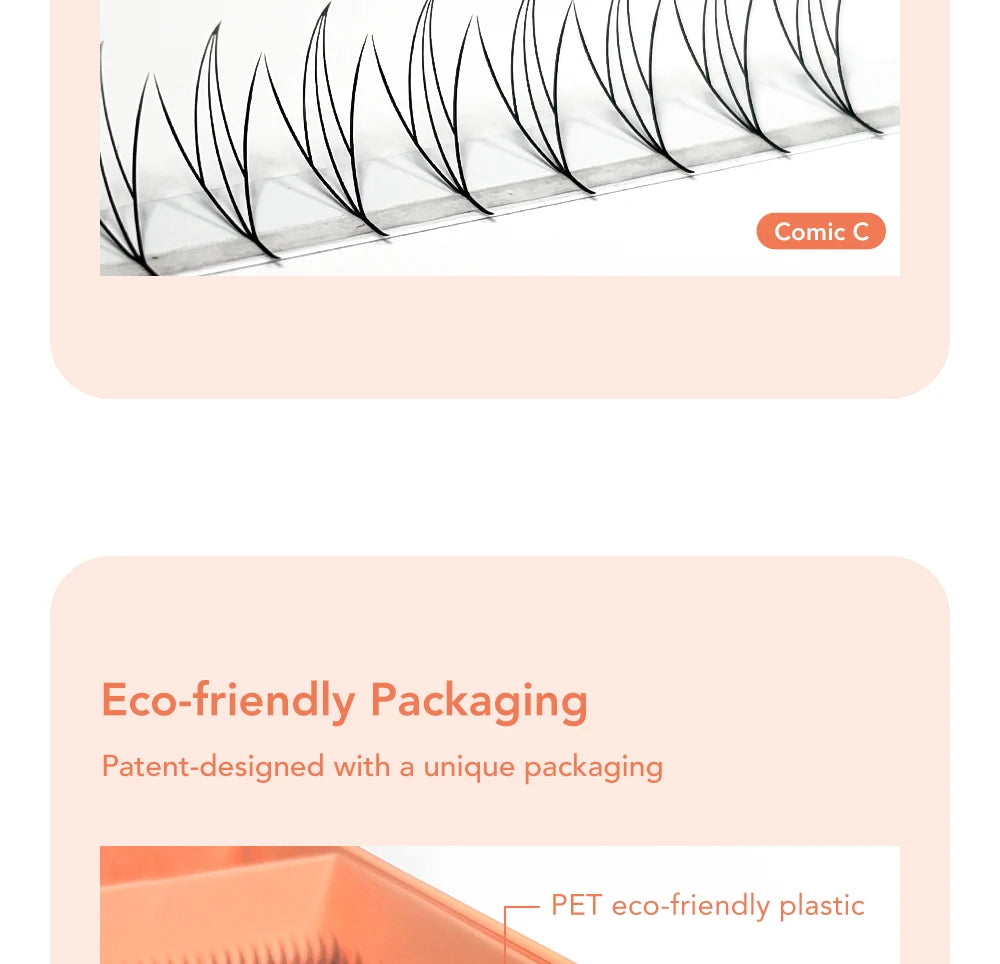 DIYDAY Comic Spire Eyelash Extension Premade Manga False Eyelashes Super Soft Light Feather-Feeling Anime Lashes for Makeup Tool 