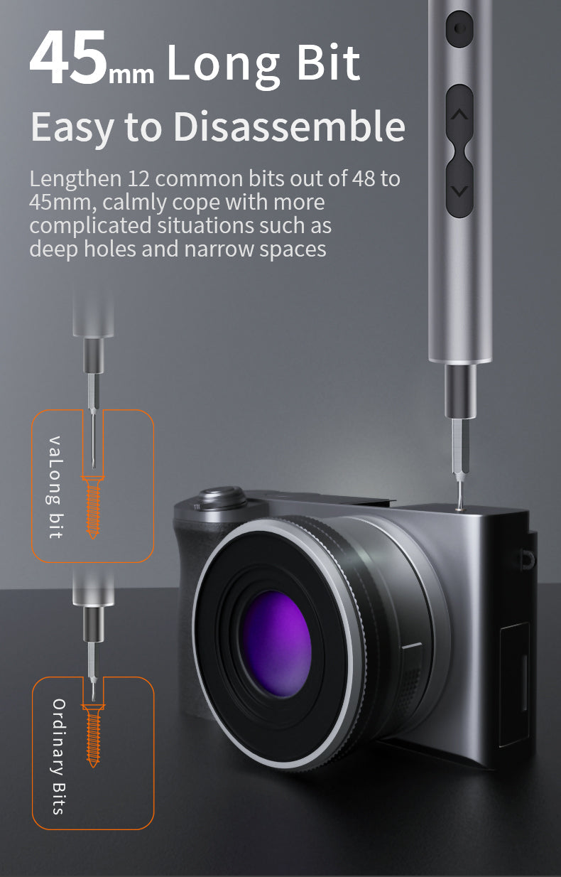 62/6 in 1 Electric Screwdriver Set Precision Handle Portable Power Tool Kits Wireless Cordless Small Bits for Phone Watch Repair 