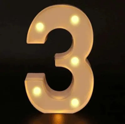 Luce decorativa a lettere e numeri a LED con batteria