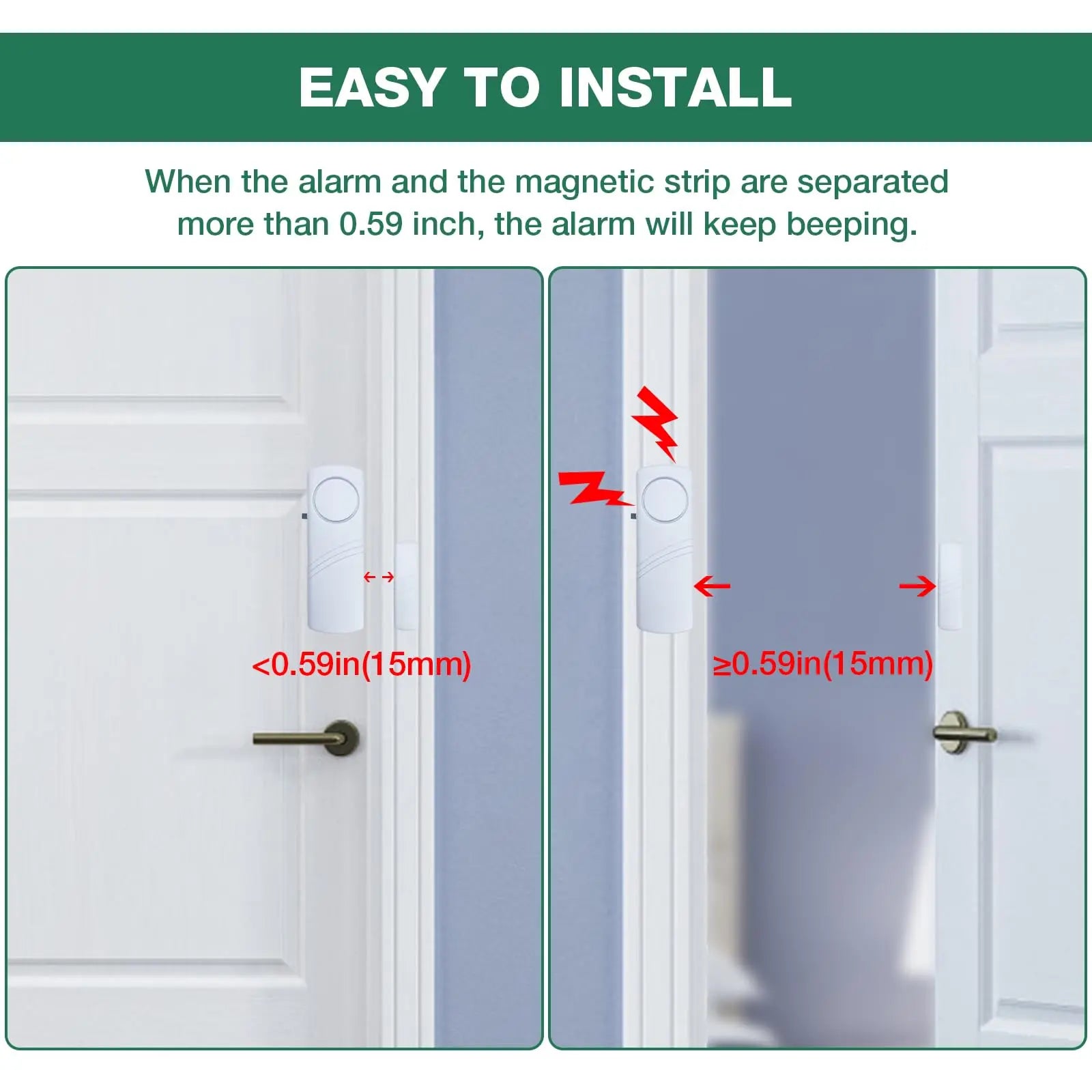 Wireless Door Window Sensor Alarm 95dB Anti-Theft Contact