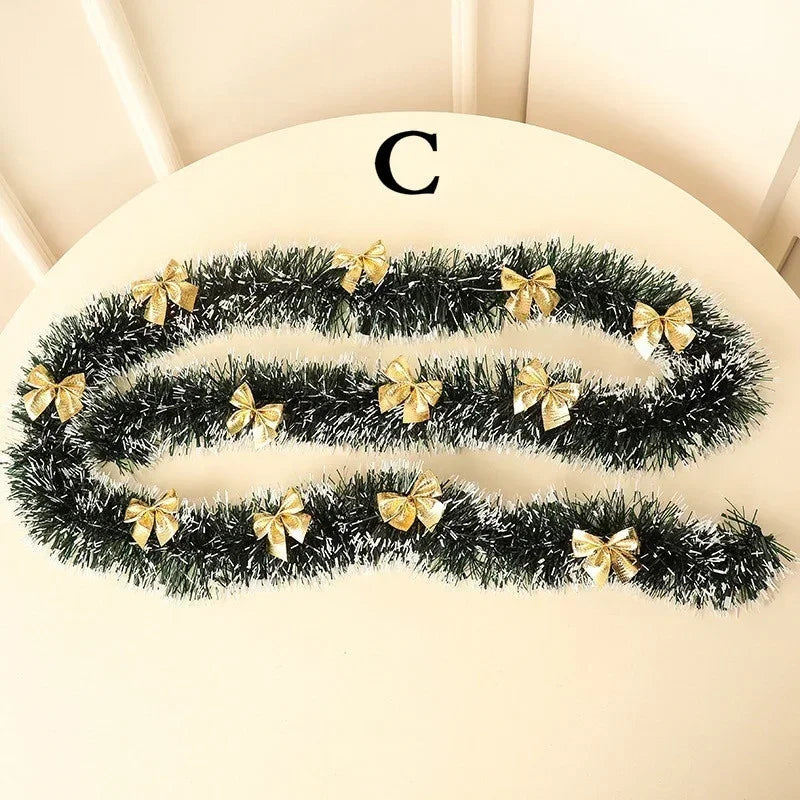 2M Christmas Eve Decoration Bar Tops Ribbon Garland Christmas Tree Kitchen Ornaments Wedding Party Christmas Decoration Prop 