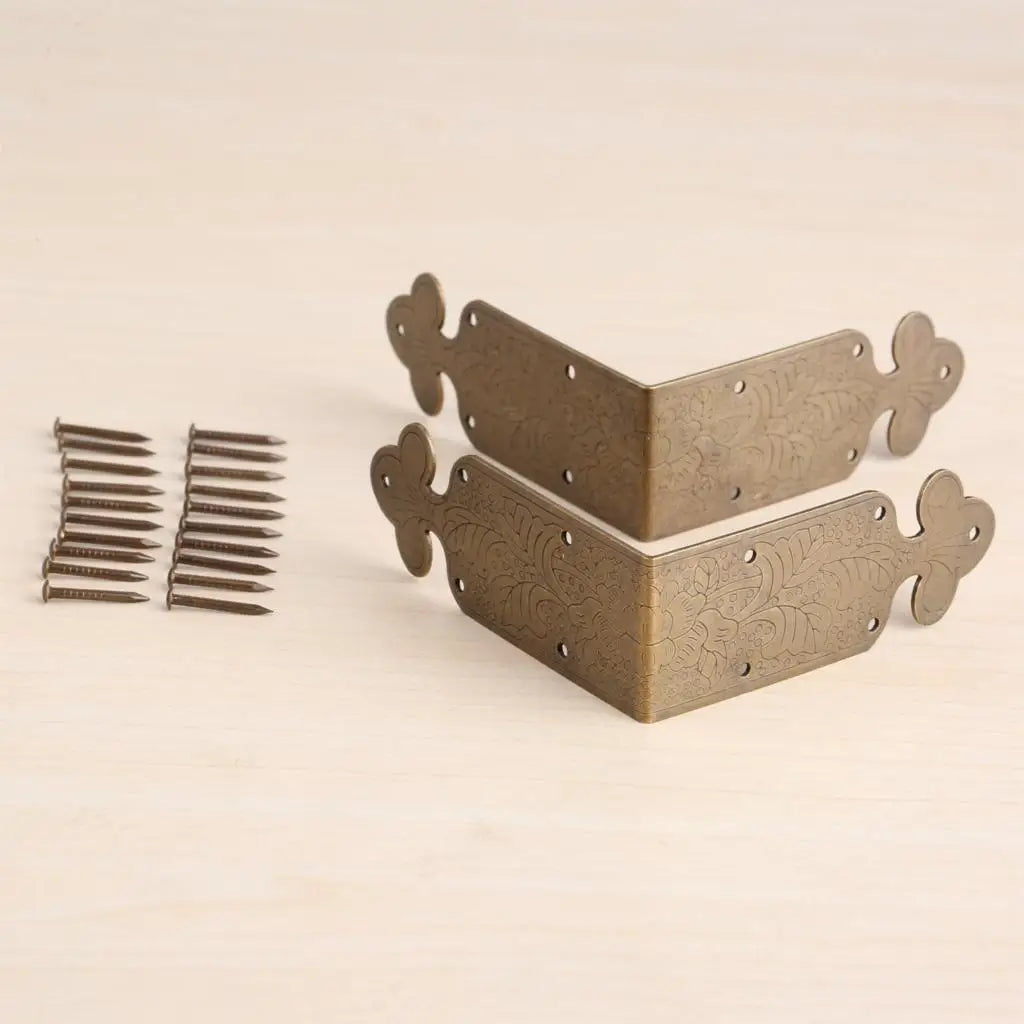 Möbeleckenschoner aus Messing, 65 × 25 mm, 2er-Set