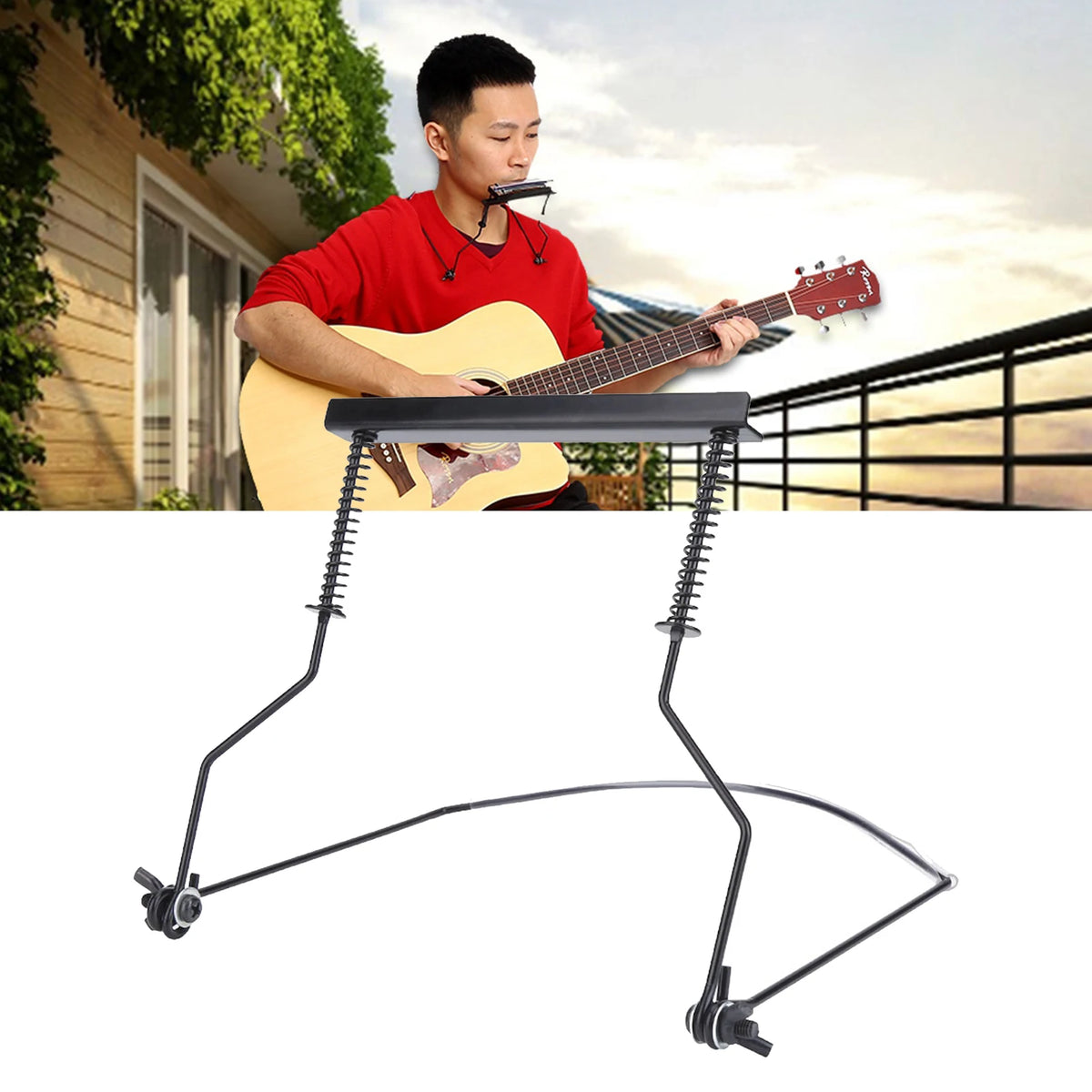 Adjustable 10-Hole Harmonica Neck Holder