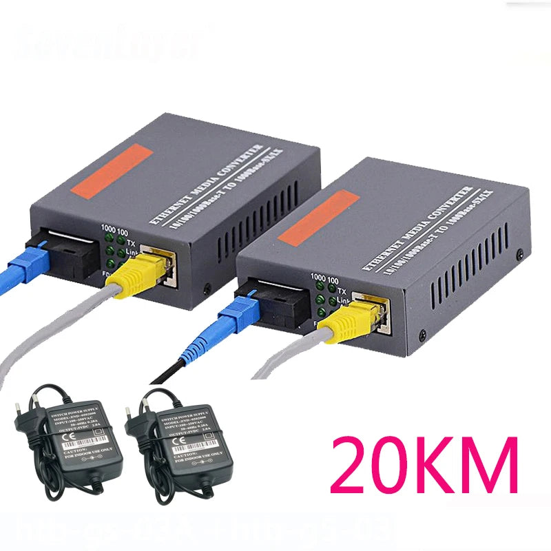 Gigabit Single-Fibre Media Converter Pair, SC/UPC