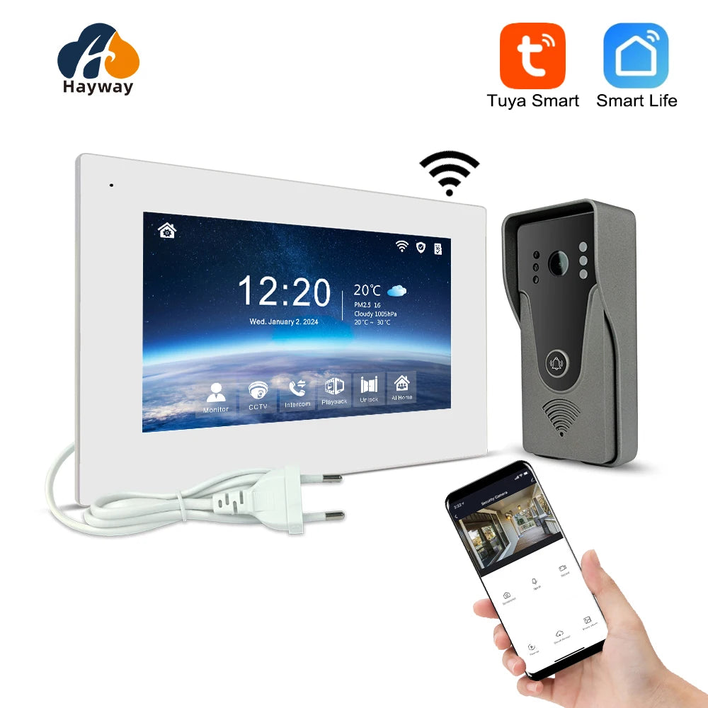 1080P Video intercom  System DoorPhone for Home  TUYA Wireless WiFi Smart with  Infrared night vision doorbell Motion detection Spy-shop.com