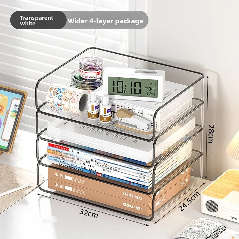 A4 Document Letter Tray Set, Stackable Desktop Organizer
