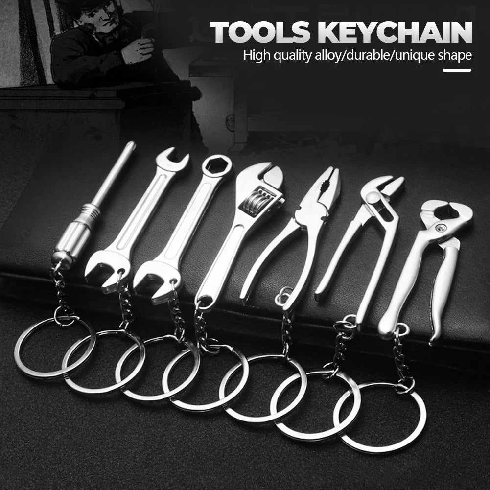 Creative Mini Metal Wrench Tools Keychain Portable Outdoor Multifunction Spanner Car Key Rings For Men Utility Gifts