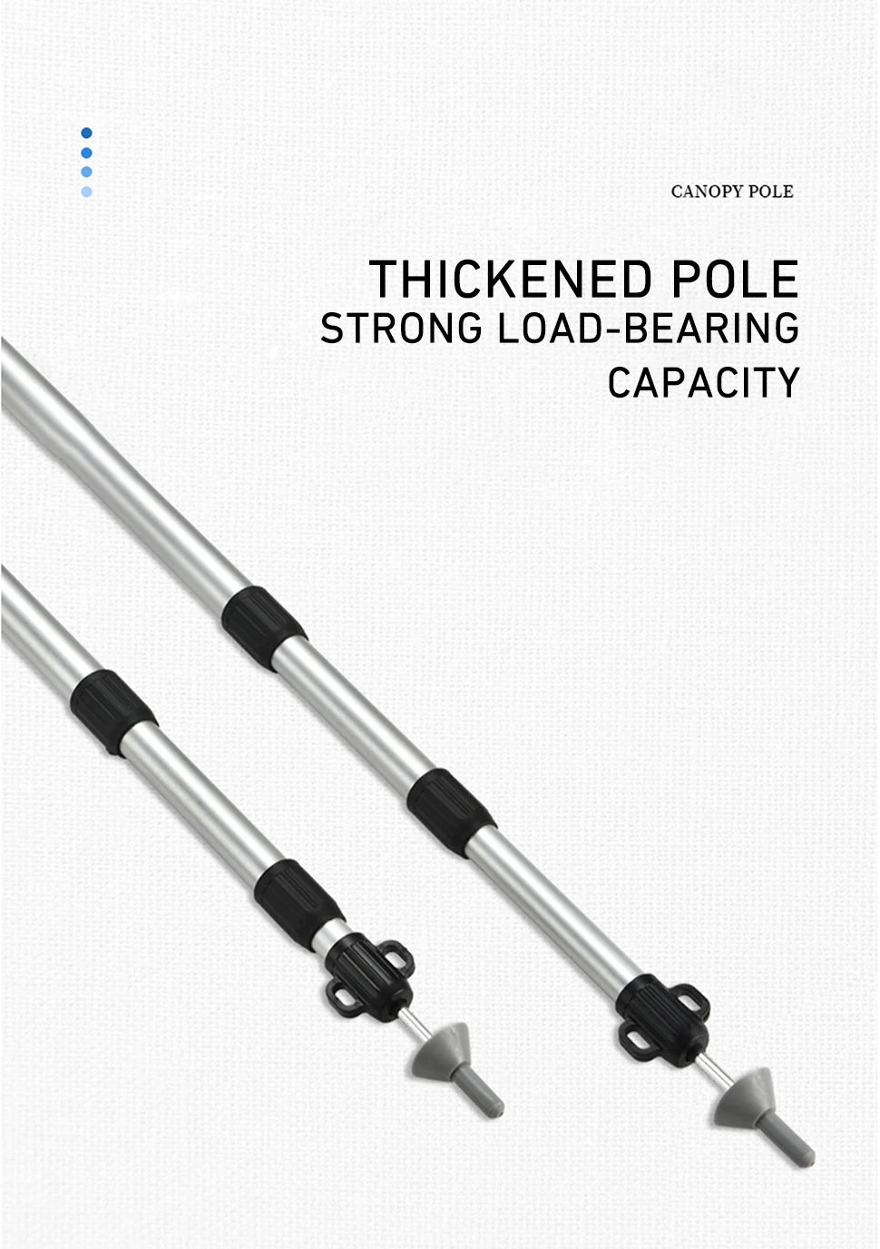 Adjustable Aluminum Camping Tarp Poles Set, 2 Pieces