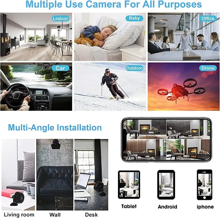 Mini WiFi bezpečnostná kamera A9 s diaľkovým monitorovaním cez aplikáciu