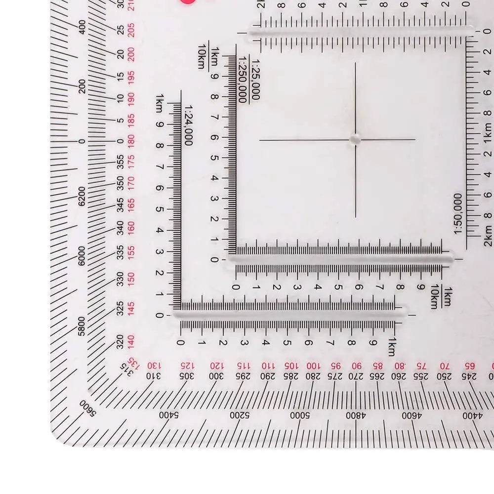 Acrylic Map Protractor and Coordinate Ruler