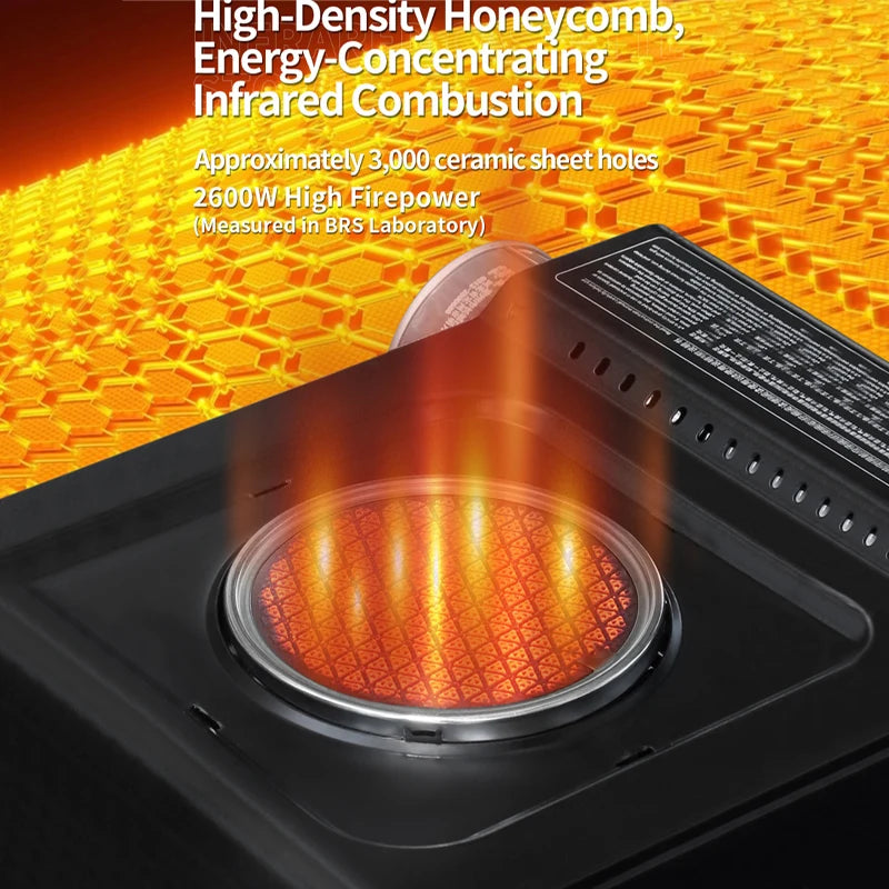 BRS 2600W Infrared Camping Gas Stove with Electronic Ignition