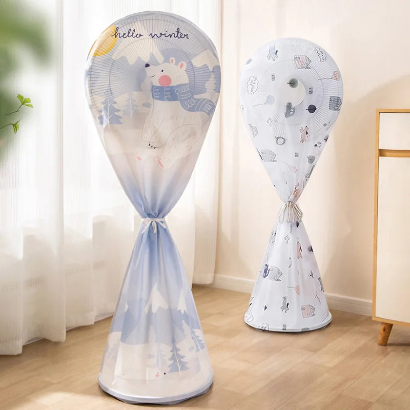 Floor Fan Cover Washable Waterproof Dustproof Standing Round Electric Fan Protective Cover Household Universal Storage Cover 