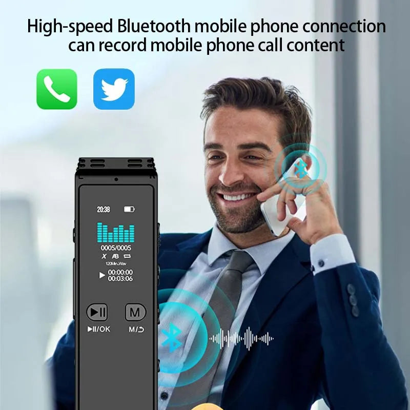 Voice Activated Recorder Bluetooth Digital Professional Sound Recording Device Audio Listening Dictaphone STTWUNAKE 