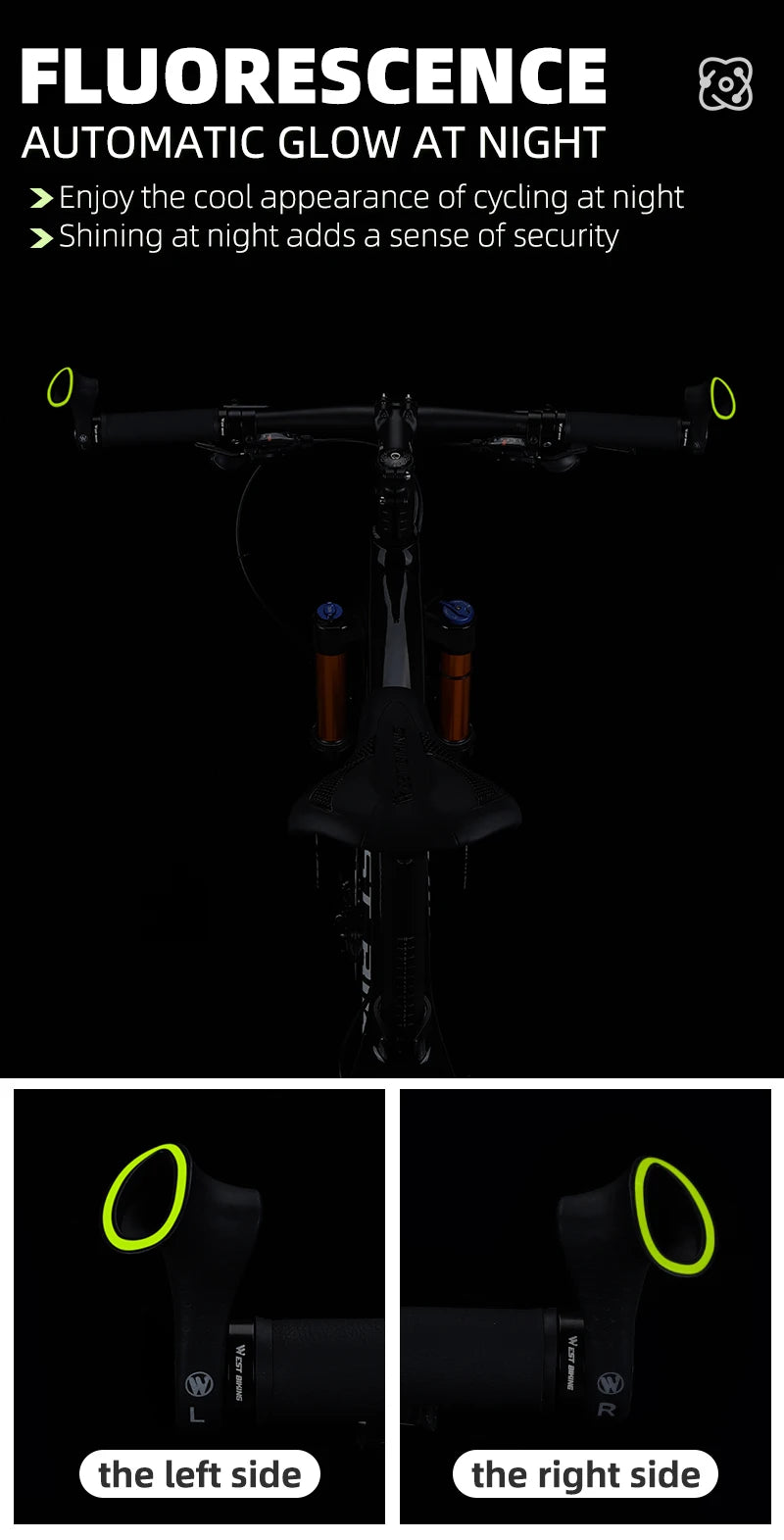 Extender ergonomici per manubrio bicicletta West Biking — coppia