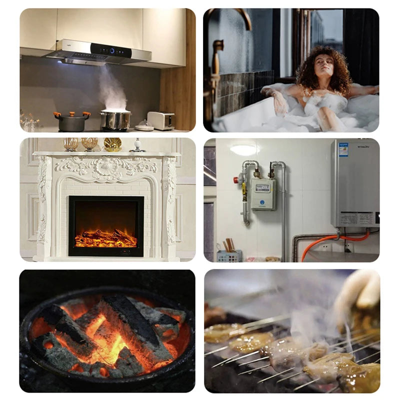 2 in 1 Version WiFi Tuya Smart Co & Smoke Detector Alarm Carbon Monoxide Parlor Room Kitchen Shop Fire PIR Sound Sensor Alert 