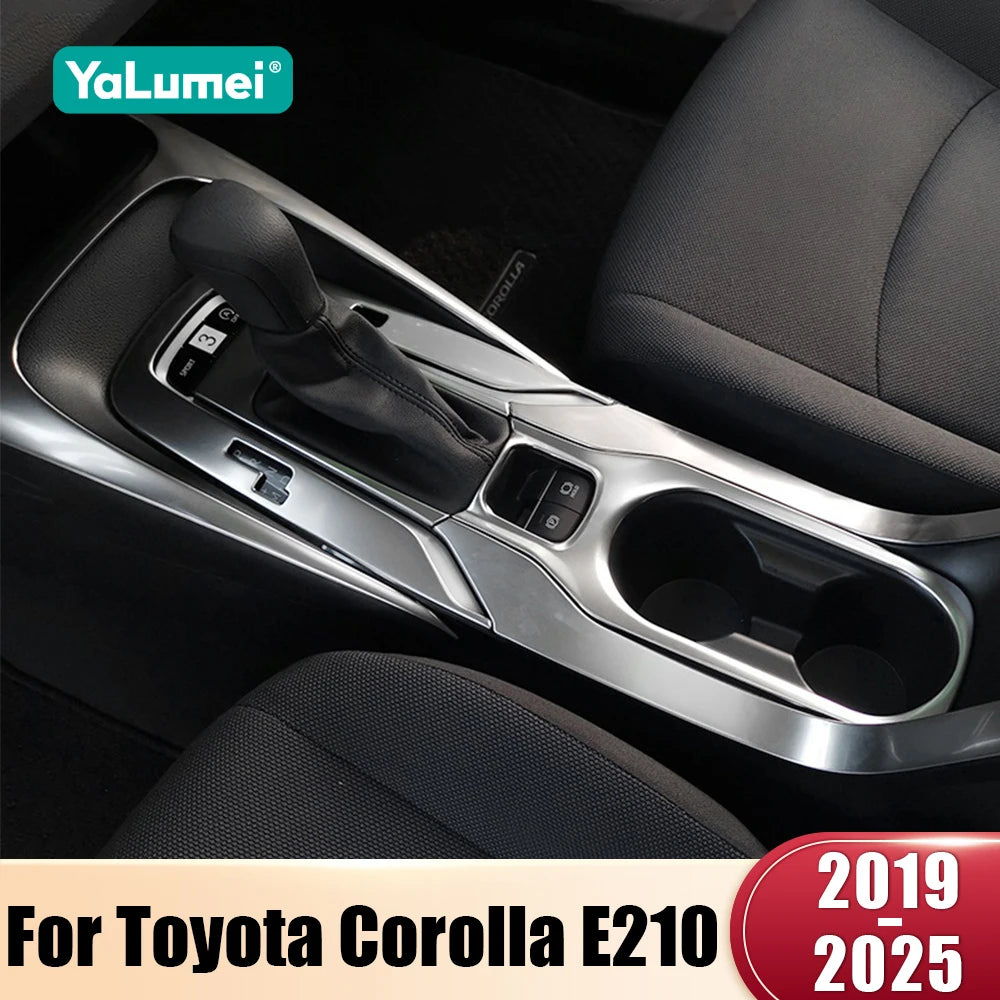 Para Toyota Corolla E210 2019 2020 2021 2022 2023 2024 2025 híbrido, cubiertas de moldura del panel de cambio de palanca central de coche inoxidable