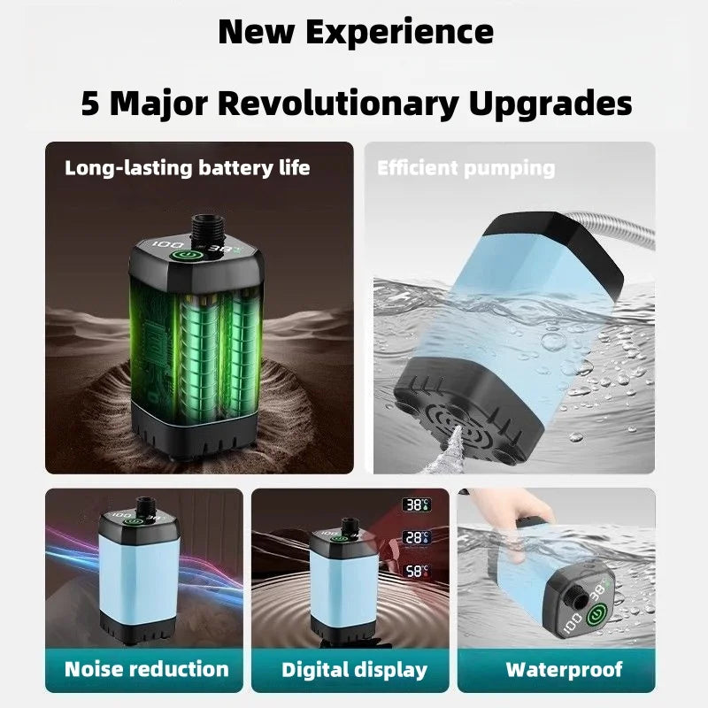 Rechargeable Portable Shower Pump with Display