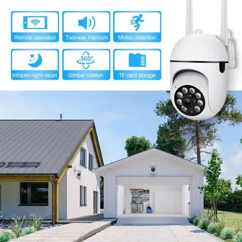 Smart Outdoor WiFi Security Camera 1080P Color Night Vision 2-Way Audio