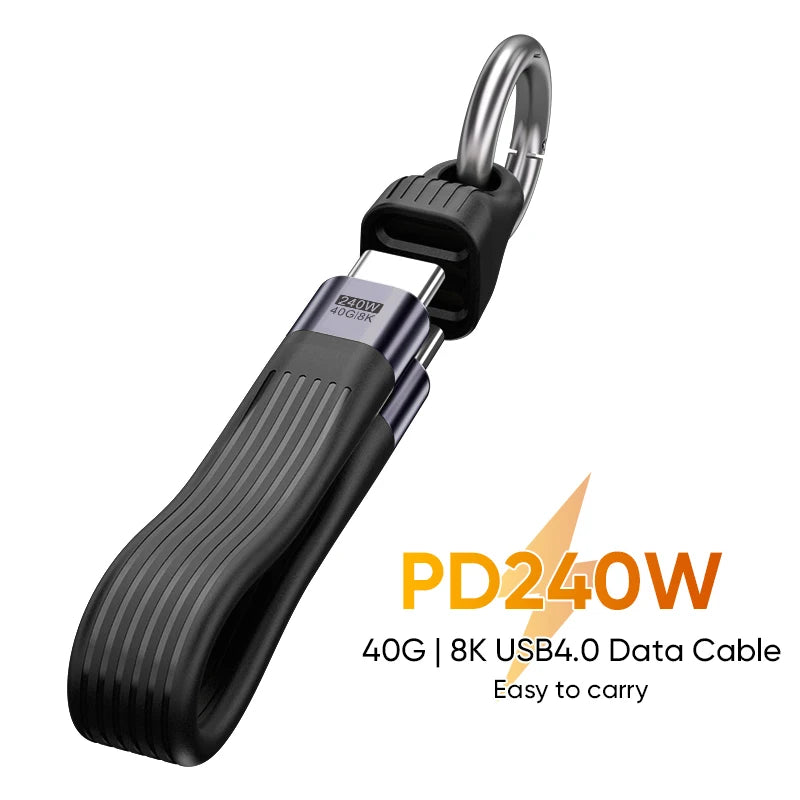 Kabel USB-C za ključe, 13 cm, za polnjenje in podatke