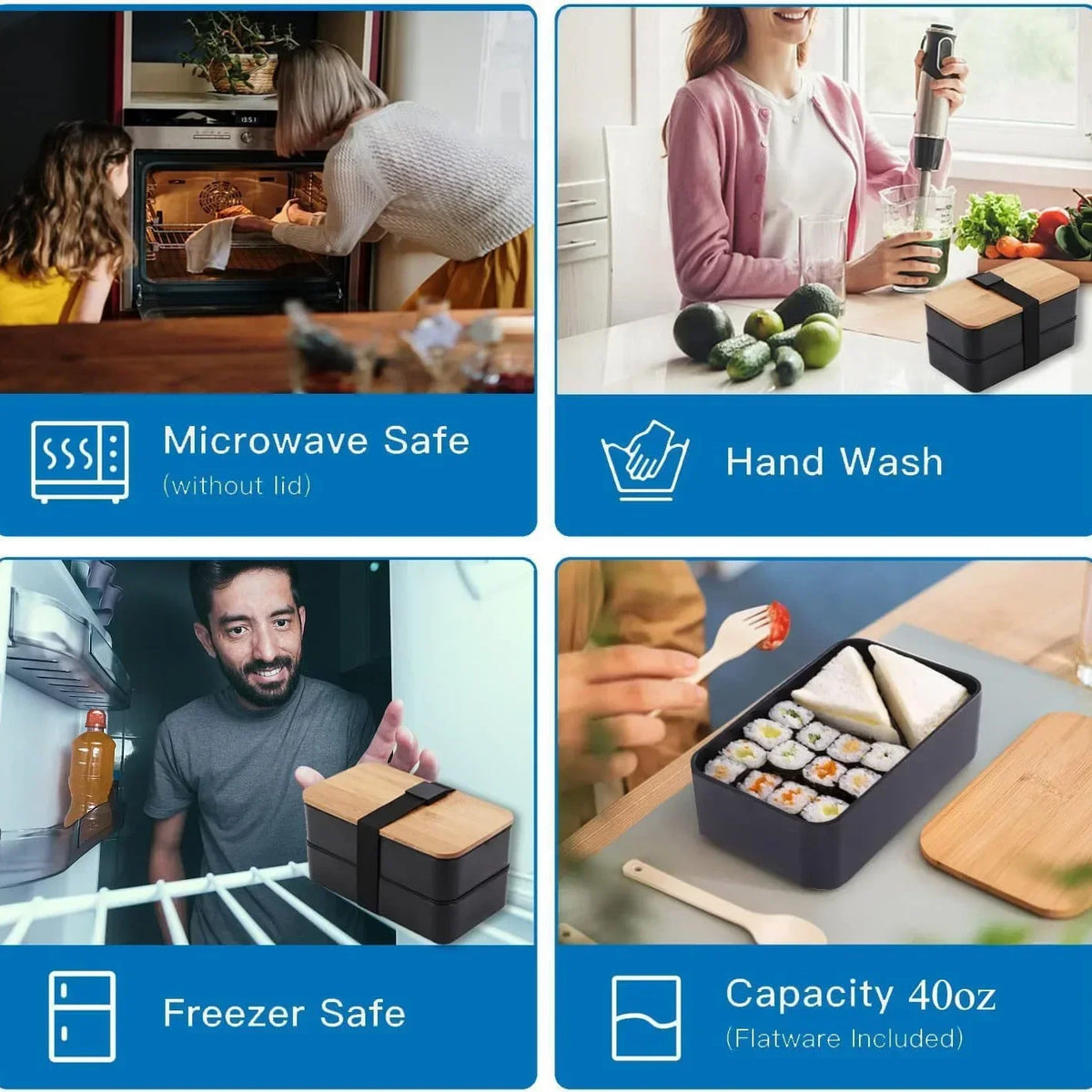 Two-Tier Bento Lunch Box, Set and Bag Options