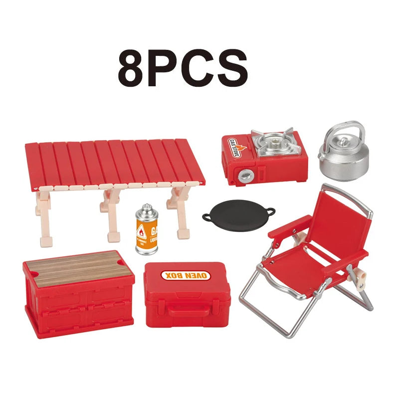 Ensemble accessoire de scène miniature pour camping et pique-nique