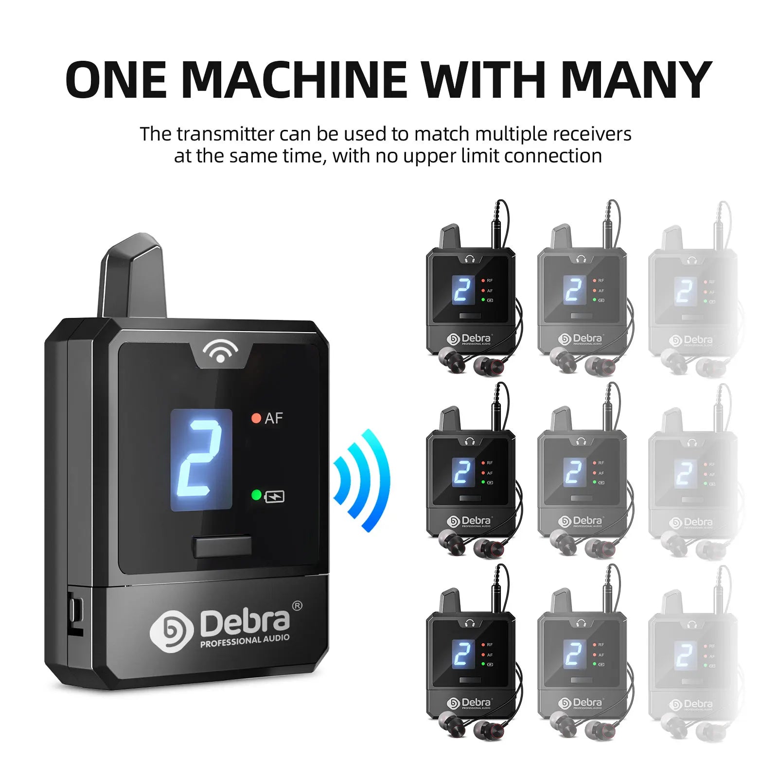 Debra Audio IEM Er-Mini Wireless In-Ear Monitor System Protable Li-on Rechargeable For Audio Professional Stage Monitoring 