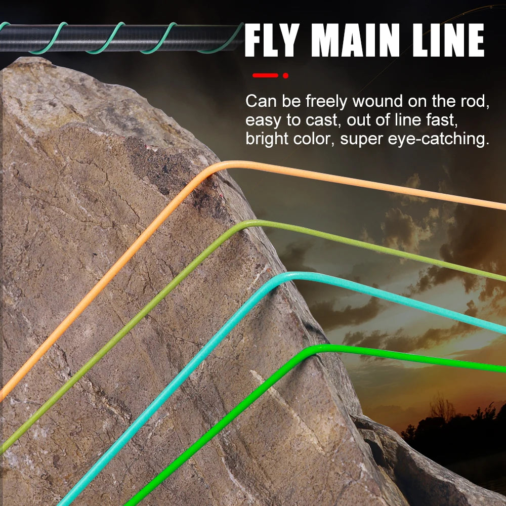 100ft, 1F-8F Weight Forward Floating Fly Fishing Line Fluo Front Welded Loop Fly Line, Fishing Goods, Pesca, Accessories