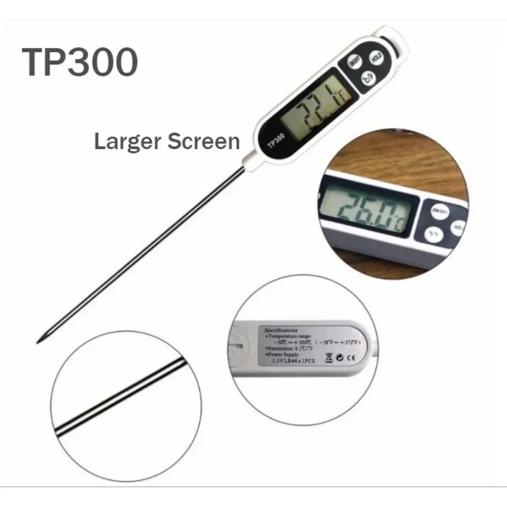 Food Thermometer TP300 Digital Kitchen Water Oil Thermometer for Meat Cooking Food Probe BBQ Electronic Oven Kitchen Tools 
