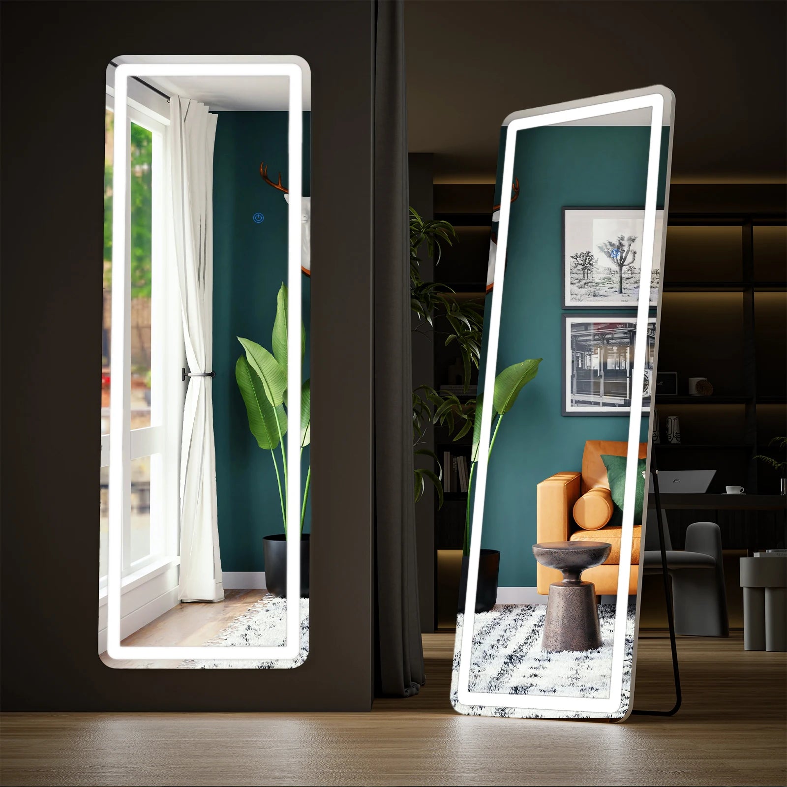 64" x 21" Full Length Floor Mirror with Aluminum Frame