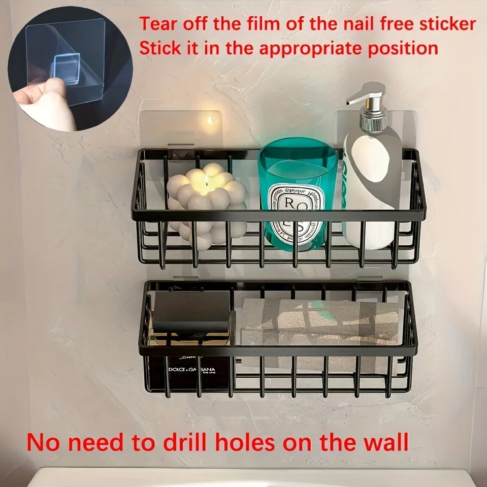 Kitchen Sink Organiser, No-Drilling Sponge and Brush Rack