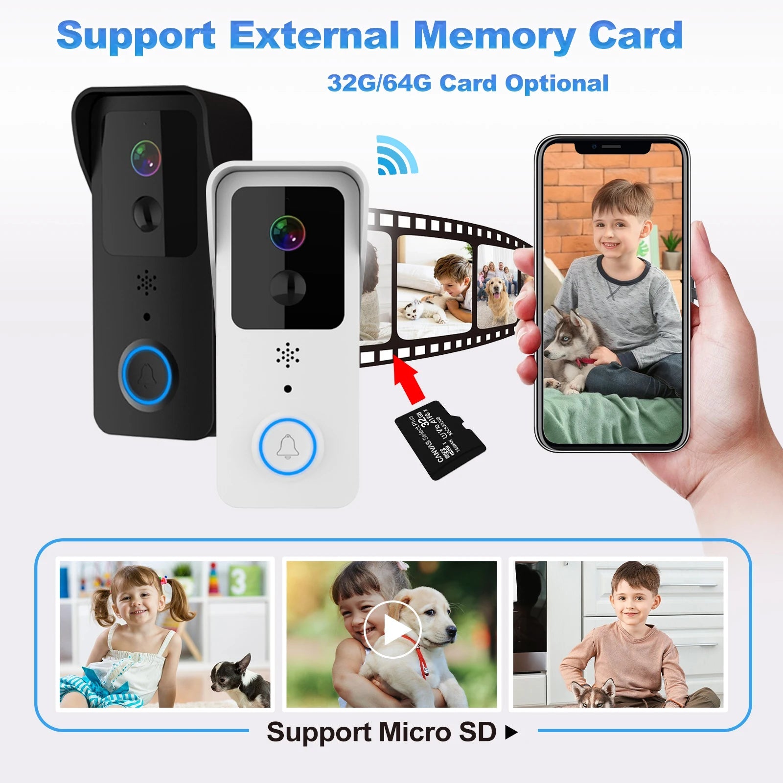 5G 2.4G WiFi Video Doorbell 1080P Tuya Smart Outdoor Wireless Intercom Waterproof Wireless Camera Ringing Bell 