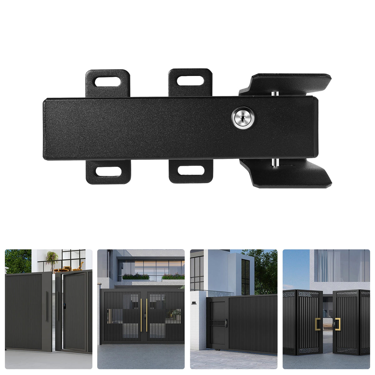 DC24V Electric Gate Lock IP44 Weatherproof Q235 Steel Automatic Locking Function with Keys, for Villas, Gardens, Courtyards, Residential Areas