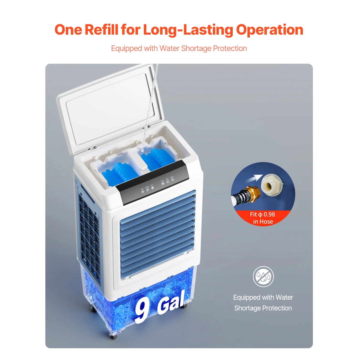 Evaporative Air Cooler 3100 CFM with 9 Gal Tank, Remote & Timer
