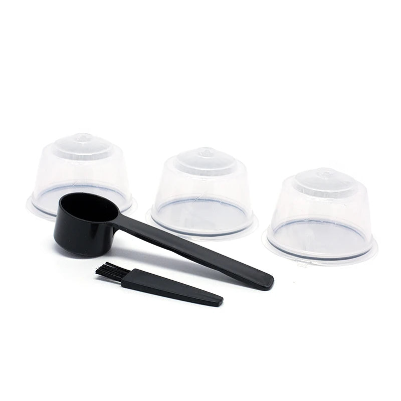 3Pcs Fit For Dolce Gusto Coffee Filter Cup Reusable Coffee Capsule Filters With Spoon Brush 