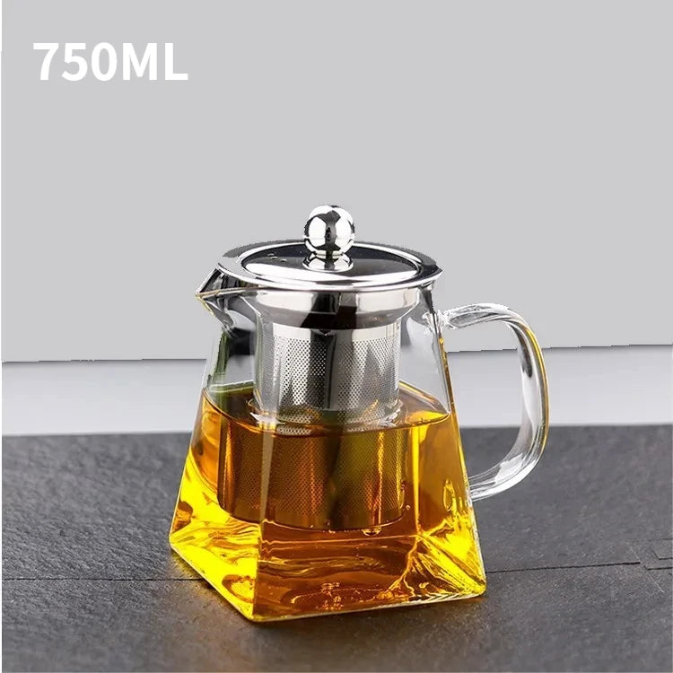 Bule de vidro com infusor, opções de 350–950ml