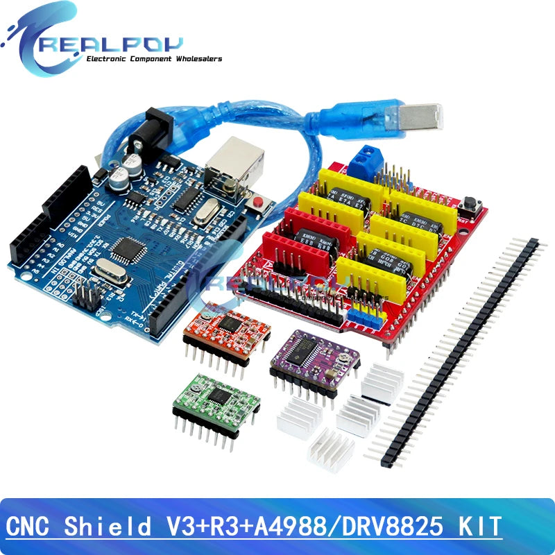 Scheda di espansione CNC Shield V3 con opzioni A4988 o DRV8825