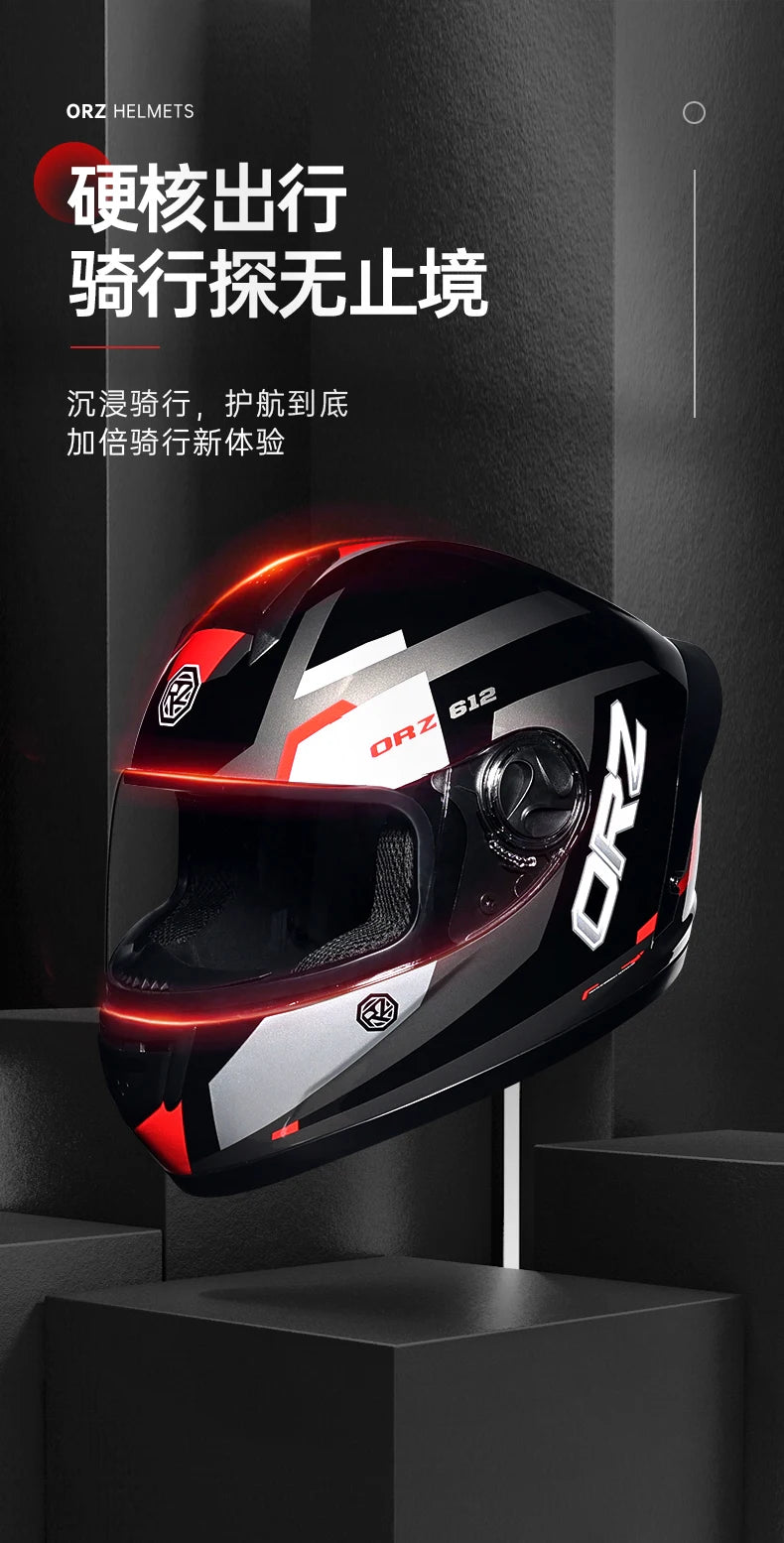 ORZ Full Face Motorcycle Helmet DOT Approved, Unisex ABS+PC