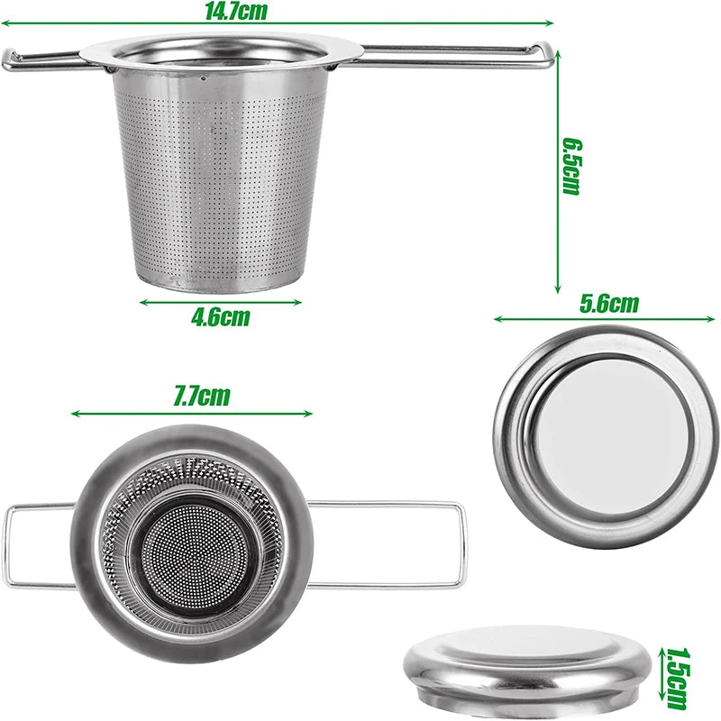  Rustfrit stål te-infuser med låg og sammenfoldelige håndtag