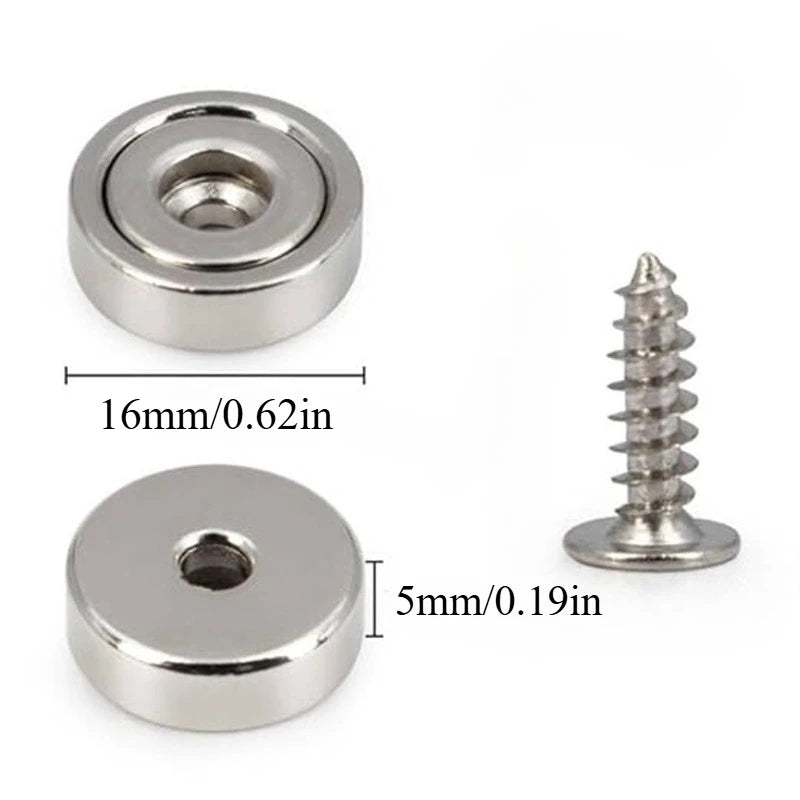 Countersunk Hole Round Magnets Multi Use For Refrigerator Whiteboard Warehouse Tool Snack Storage Holders