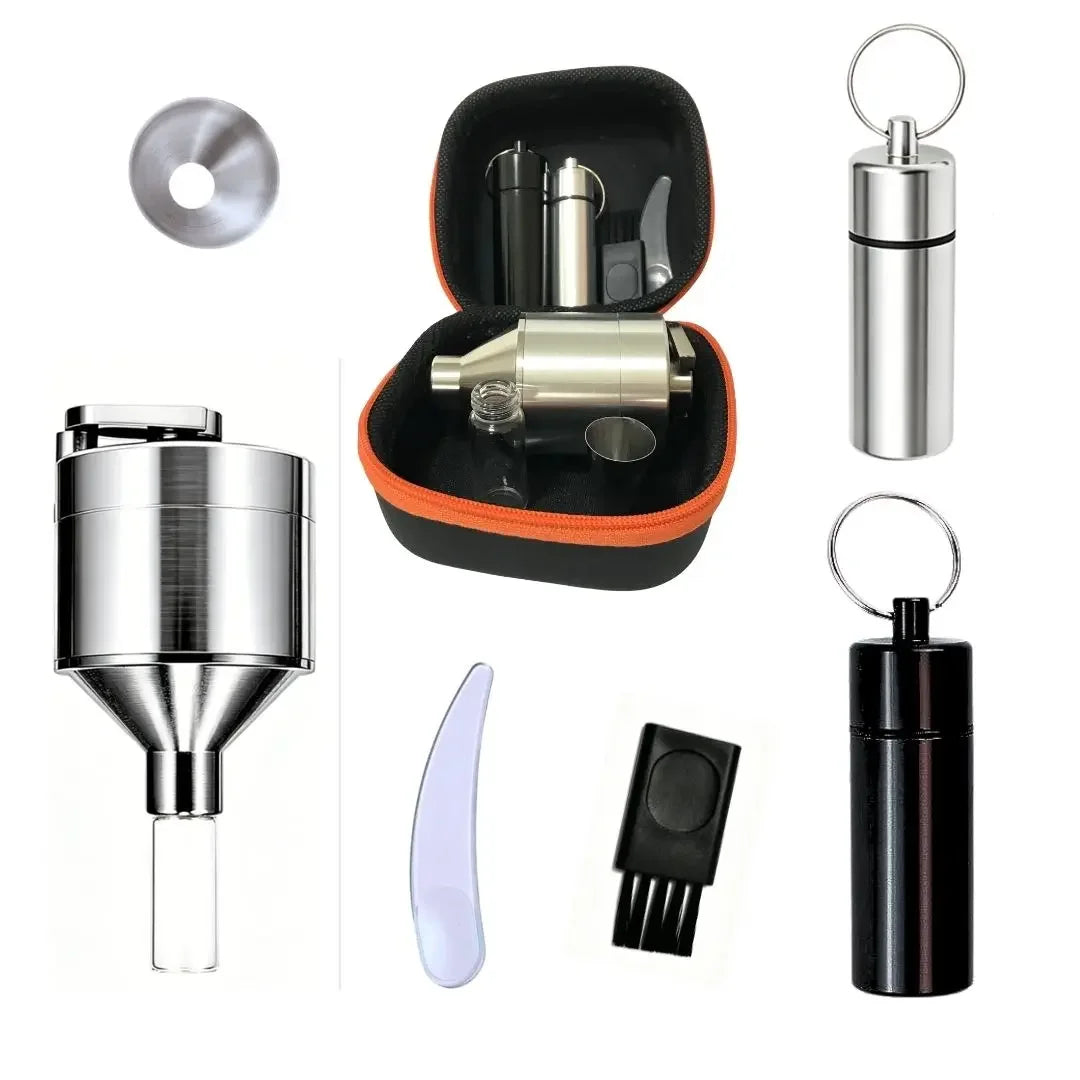 Portable Spice Grinder Kit with Vials & Storage Box