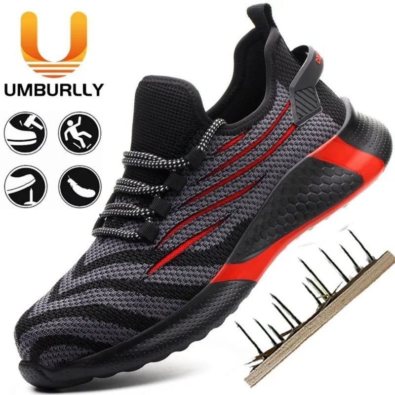 Men Work Safety Shoes Anti-puncture Working Sneakers Male Indestructible Work Shoes Men Boots Lightweight Men Shoes Safety Boots 